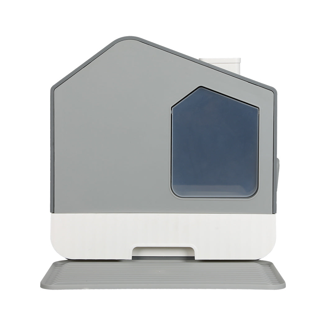 PaWz Fully Enclosed Cat Litter Box Mat Grey-1904052663104966657