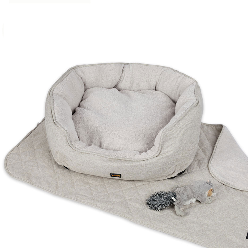 PaWz Pet Bed Set Dog Cat Quilted Blanket X-Large Beige-1864184505003282433