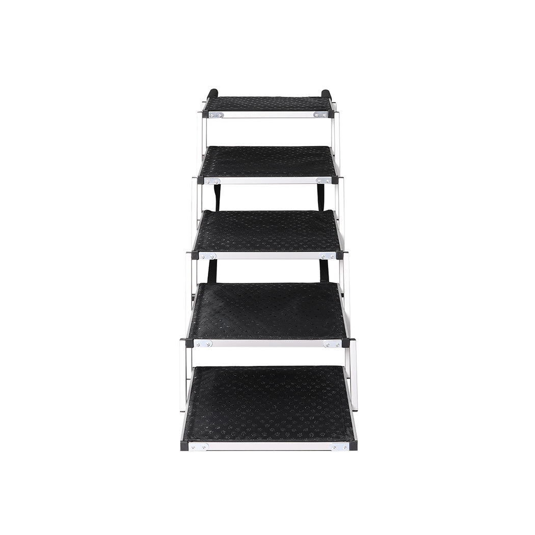 PaWz 5 Steps Dog Ramp Adjustable Height Black-1864184532979290113