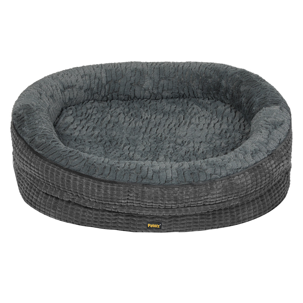 Pawz Orthopedic Plush Dog Bed Soft Washable Pet Bed Grey Cosy Cushion M Size