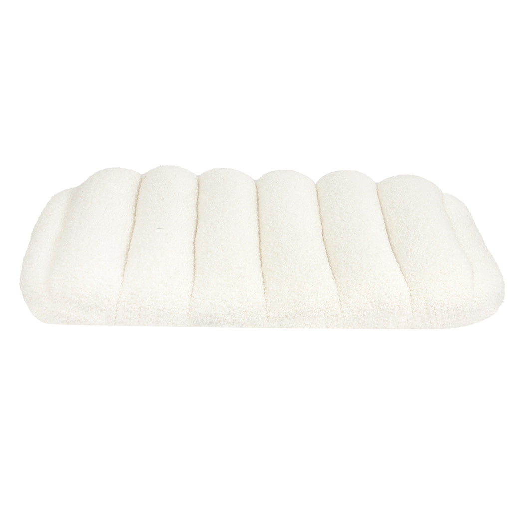 Orthopedic Dog Bed with Sherpa Plush Removable Cover in White