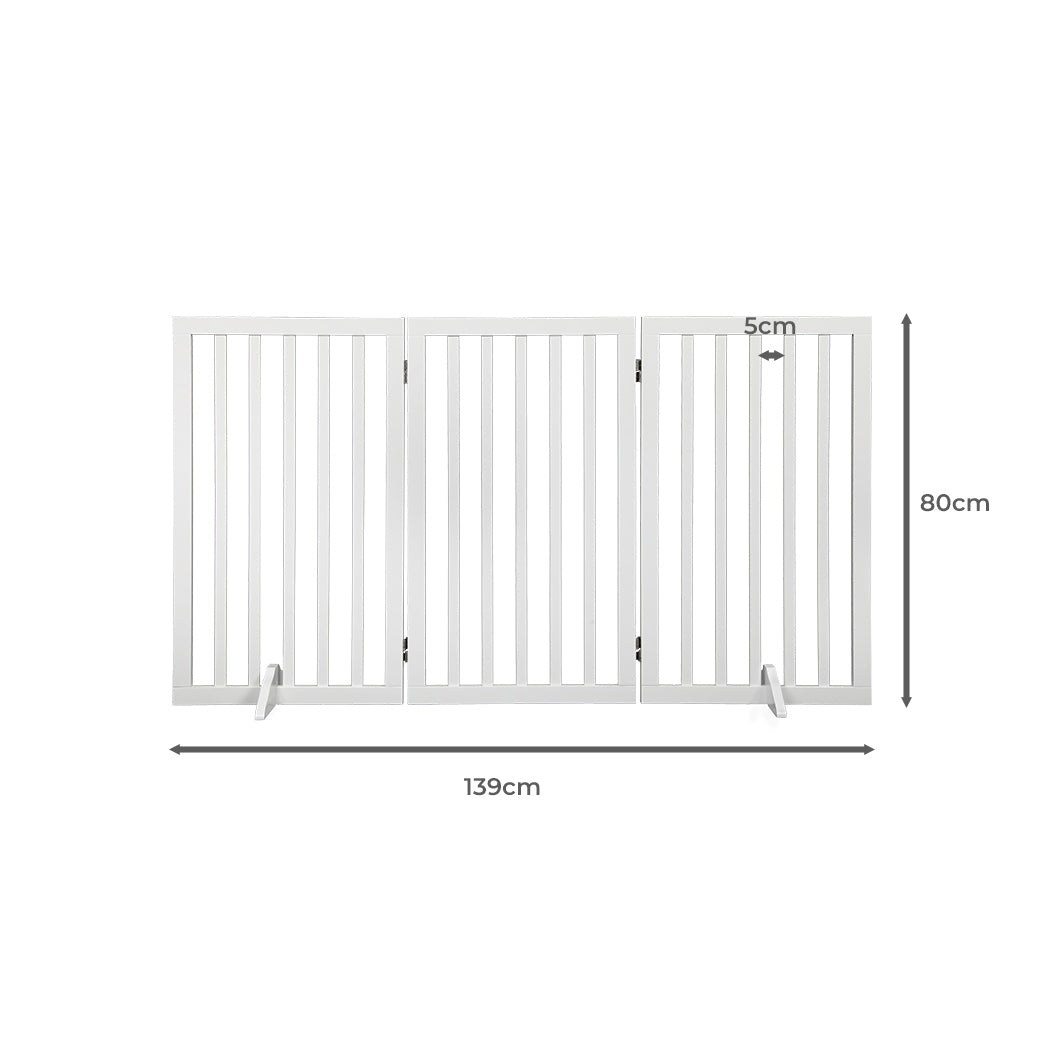 PaWz Wooden Pet Gate Dog Fence Safety White 400x 3MM-1864184509856092162