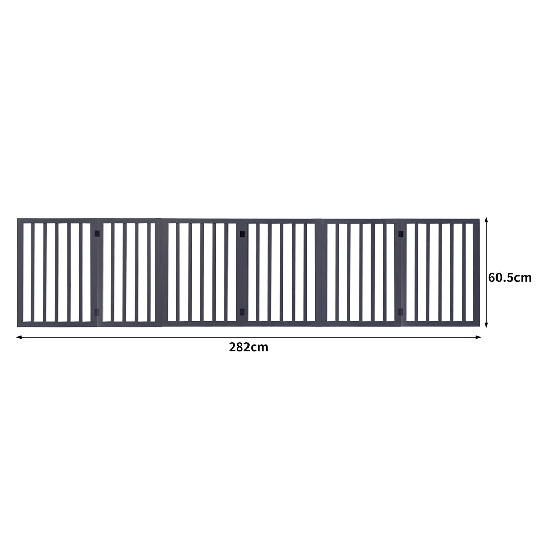 PaWz Wooden Pet Gate Dog Fence Safety Grey 100 Pack-1864184510581706754