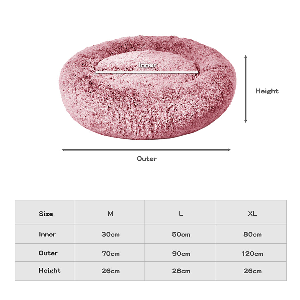 PaWz Pet Bed Memory Foam Dog Donut Pink Large-1864184559332102146