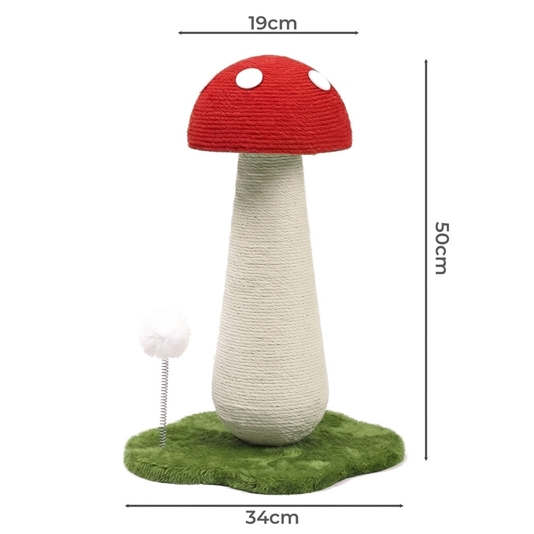 Pawz Mushroom Cat Scratching Post Sisal Rope Cat Tower