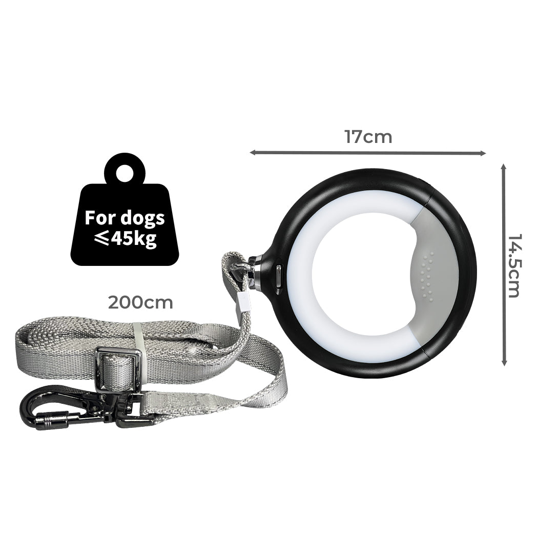 PaWz LED Dog Leash Lead Walking Rope Black-1864184546673692674