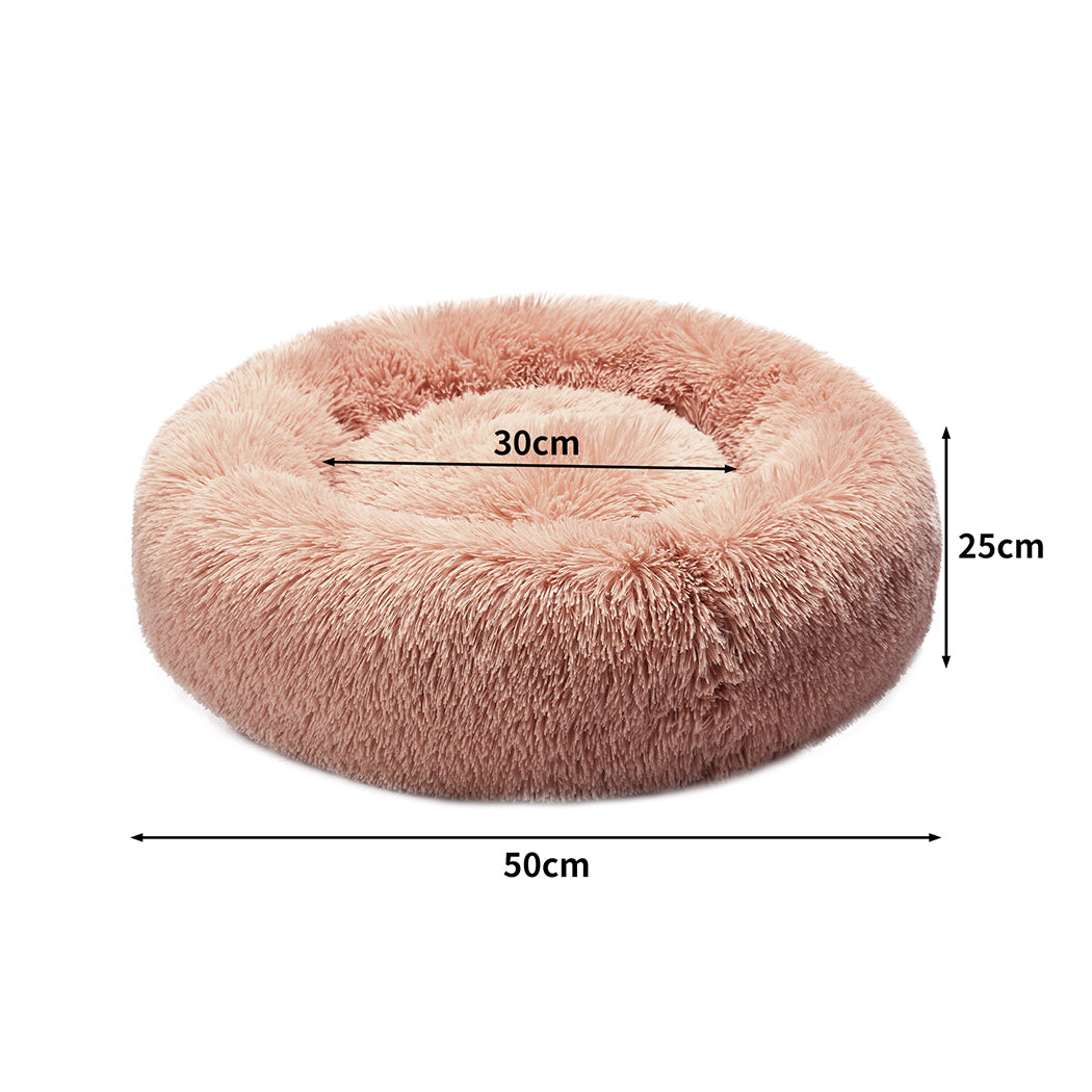 PaWz Pet Bed Cat Dog Donut Nest Calming S Pink Small-1864184309590659074