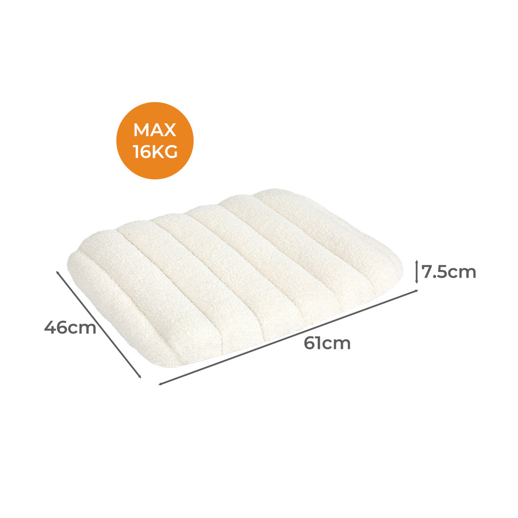 Orthopedic Dog Bed with Sherpa Plush Removable Cover in White