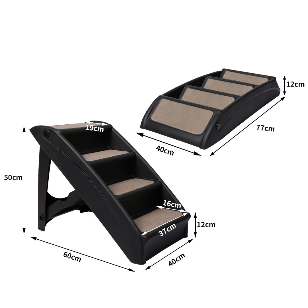 PaWz Pet Ramp Indoor Dog Steps Stair Black-1864184496140718082