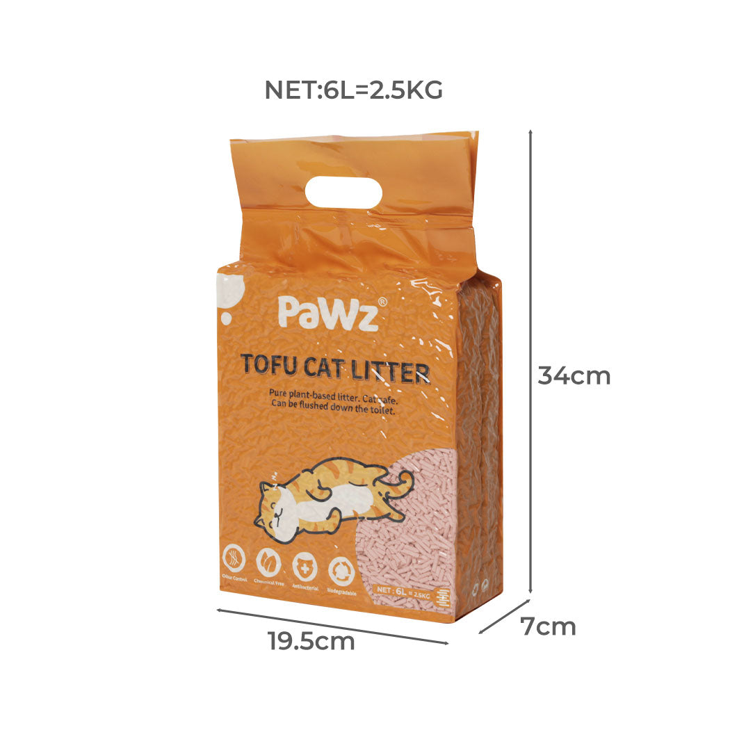 PaWz 2.5kg Tofu Cat Litter Clumping Peach x12-1894516744454803458