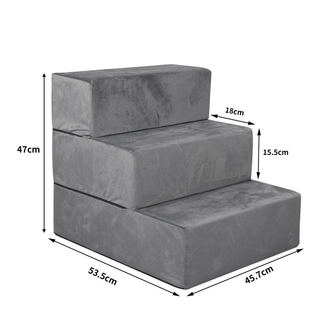 PaWz Pet Stairs 3 Steps Portable Adjustable Medium-1864184495360577538