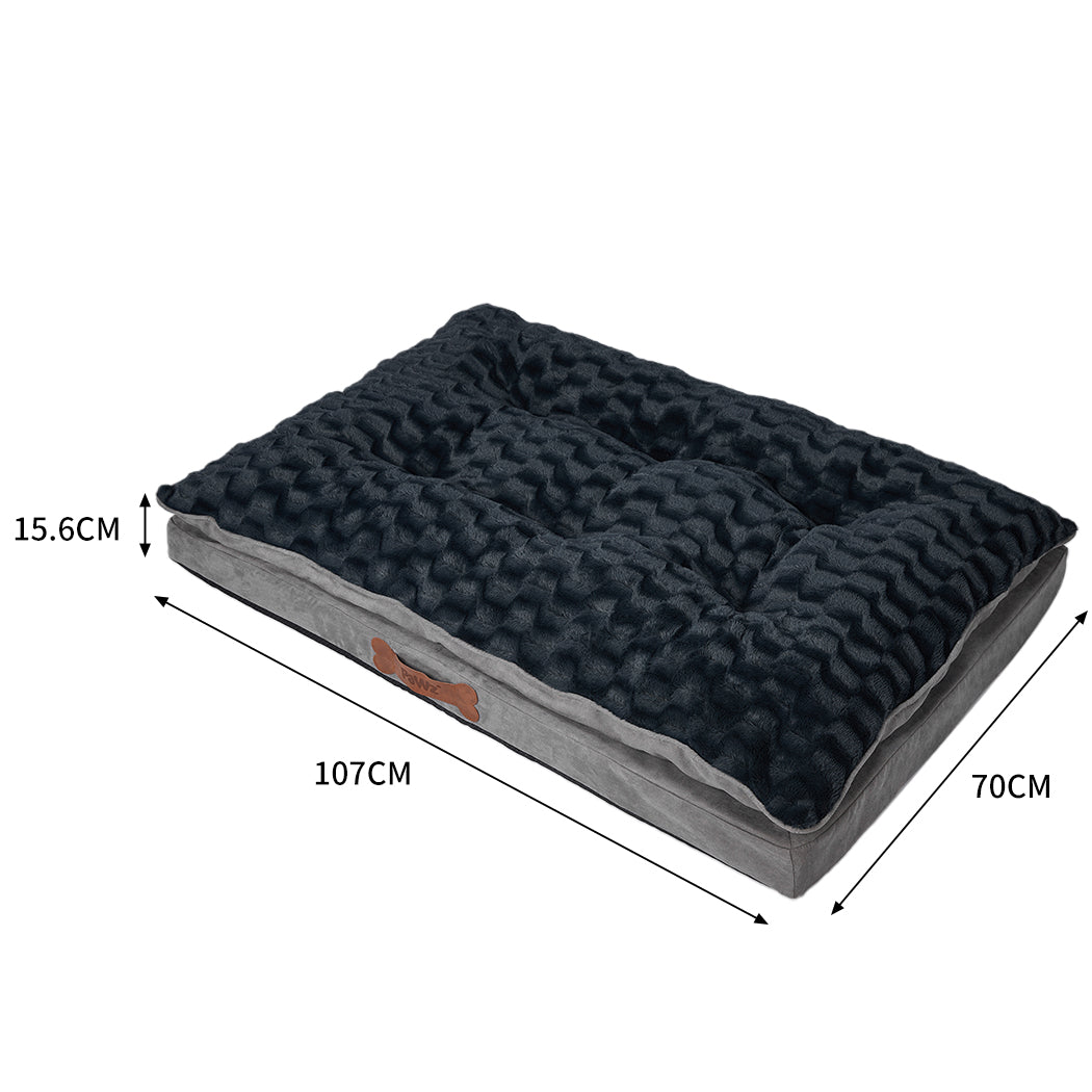 Dog Calming Bed Warm Soft Plush Comfy L Grey Large-1864184508283228162