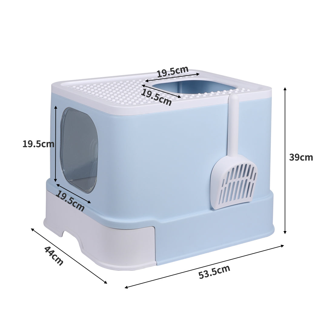 PaWz Cat Litter Box Fully Enclosed Kitty Blue-1864184493691244546