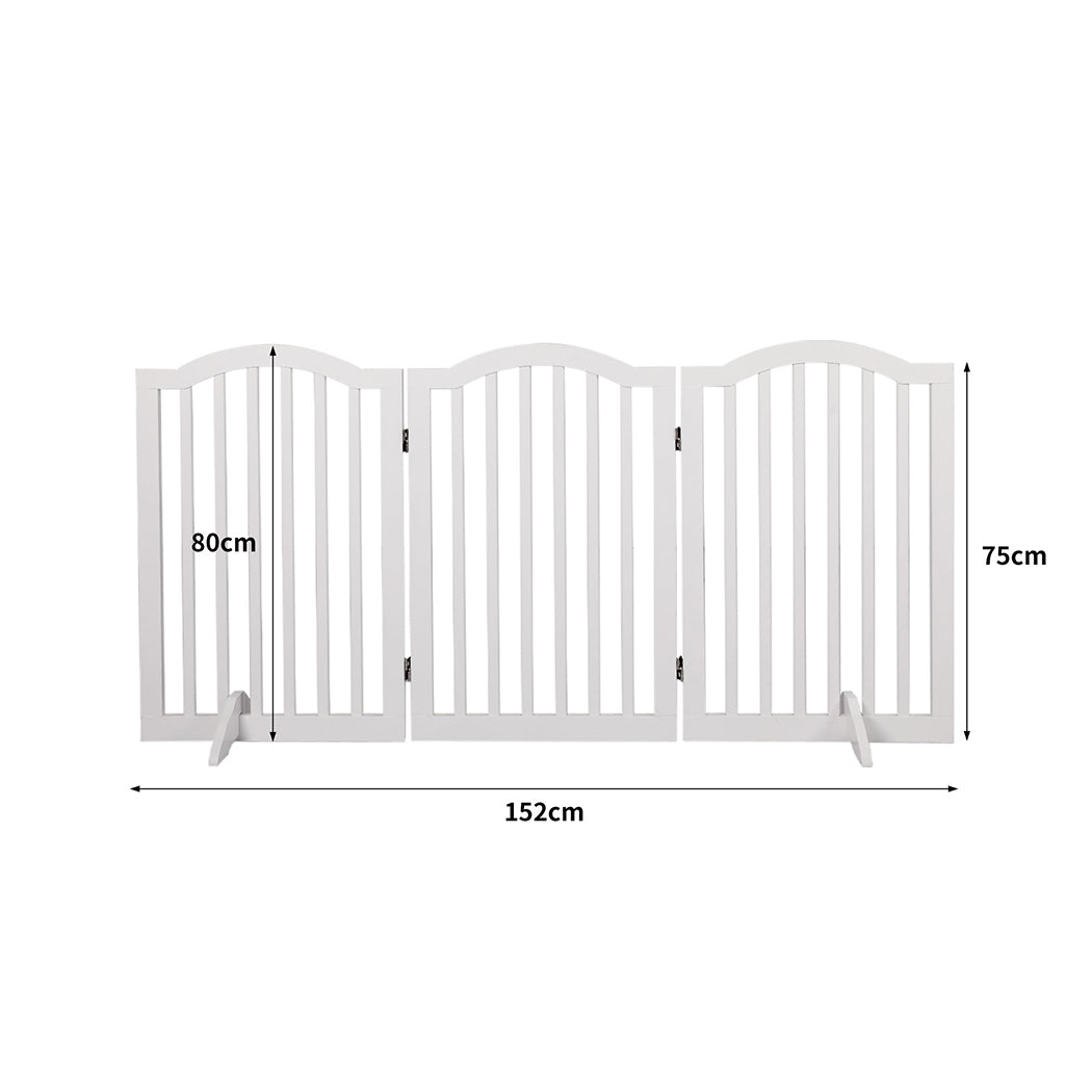 PaWz Wooden Pet Gate Dog Fence Safety White-1864184532694077442