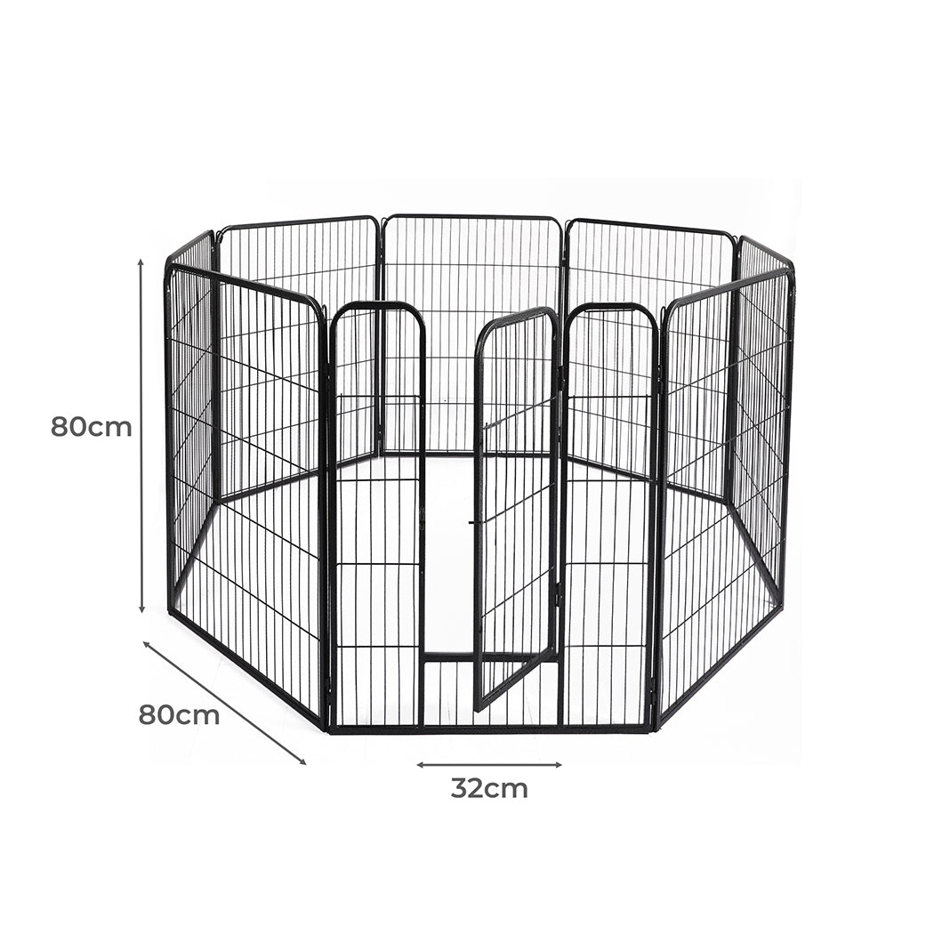 PaWz 8 Panel Pet Dog Playpen Puppy Exercise Black 2.5kg Mackerel & Lamb-1864183335102844930