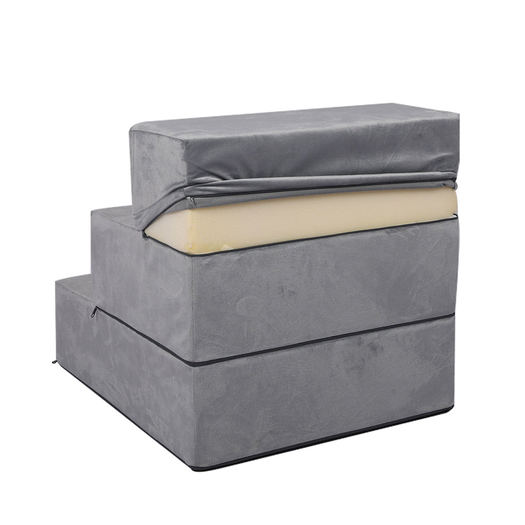 PaWz Pet Stairs 3 Steps Portable Adjustable Medium-1864184495360577539