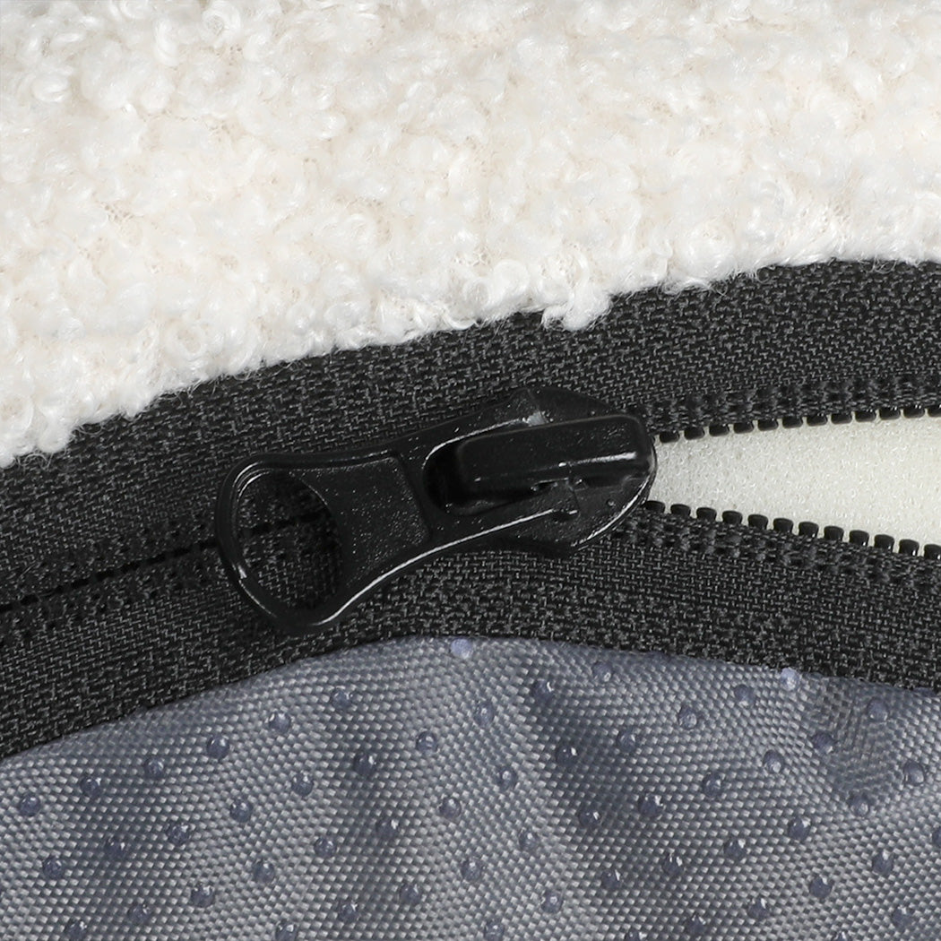 Orthopedic Dog Bed with Sherpa Plush Removable Cover in White