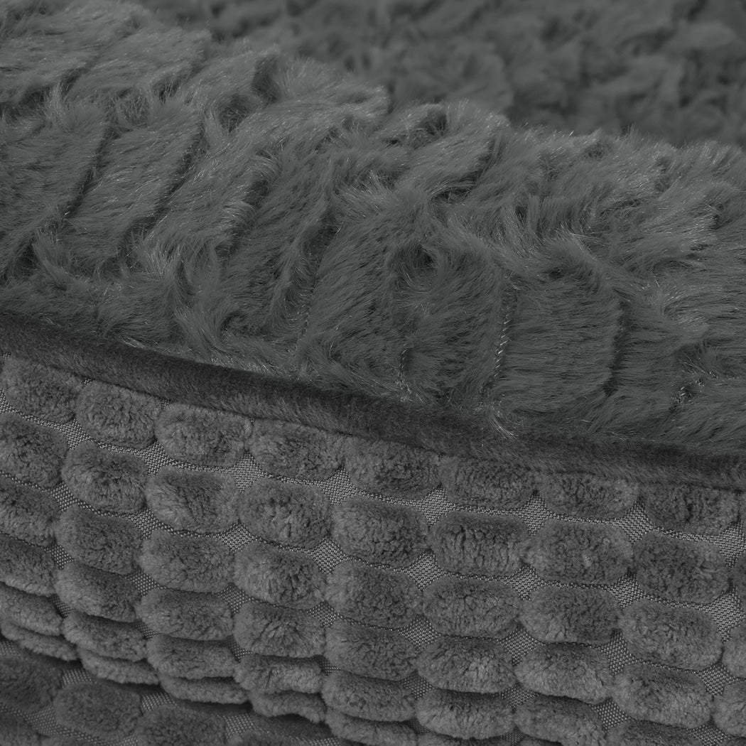 Pawz Orthopedic Plush Dog Bed Soft Washable Pet Bed Grey Cosy Cushion M Size