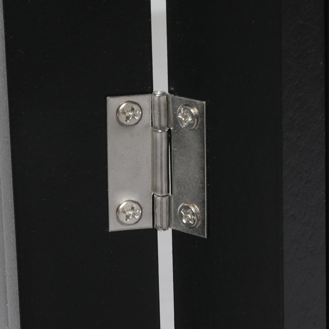 PaWz 3 Panels Wooden Pet Gate Dog Fence Black 2000x 3MM-1873543425270353924