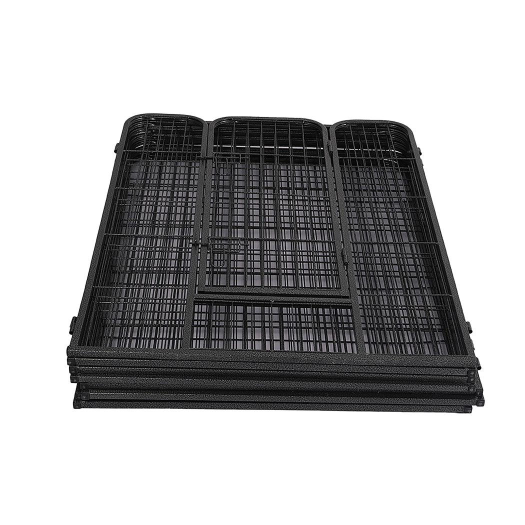 PaWz 8 Panel Pet Dog Playpen Puppy Exercise Black 2.5kg Mackerel & Lamb-1864183335102844933