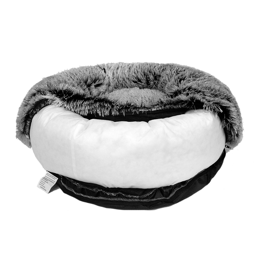 PaWz Pet Bed Cat Dog Donut Nest Calming M Charcoal Medium-1864184499739430917