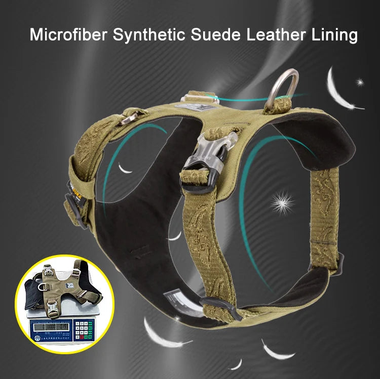 Lightweight Tactical No Pull Dog Harness - Green