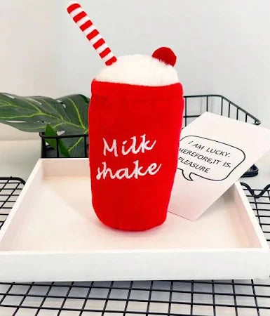 Fuzzy Friends – Fast Food with Squeaker – Milkshake Dog Toy