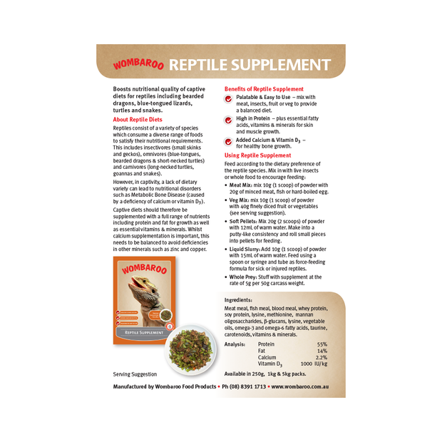 Wombaroo – Reptile Supplement